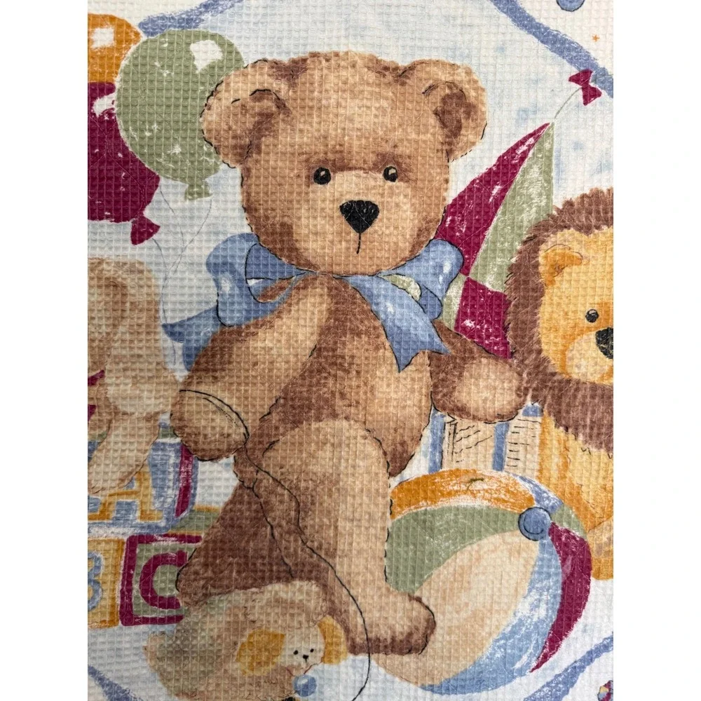 Baby Teddy Bear Waffel Blanket Machine Quilted 34